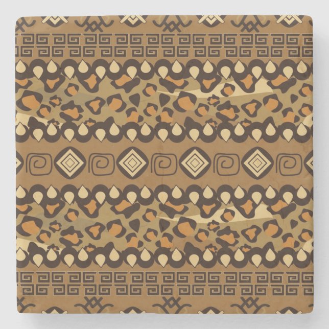 African cheetah skin pattern stone coaster (Front)