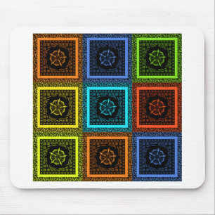 African Chequered Pattern Art Print Mouse Mat