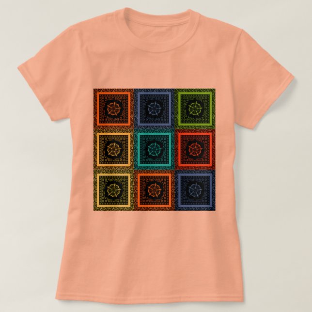 African Chequered Pattern Art Print T-Shirt (Design Front)