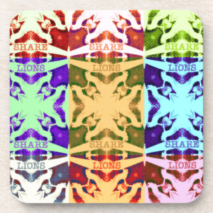African Chequered Pop art Culture colourful patter Coaster