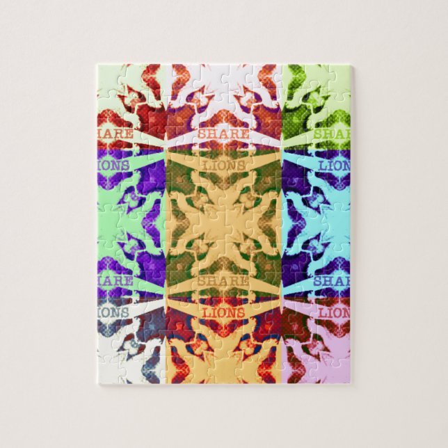 African Chequered Pop art Culture colourful patter Jigsaw Puzzle (Vertical)