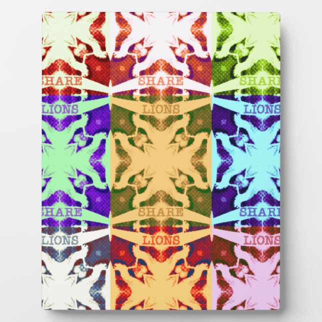 African Chequered Pop art Culture colourful patter Plaque (Front)