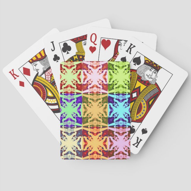 African Chequered Pop art Culture colourful patter Playing Cards (Back)