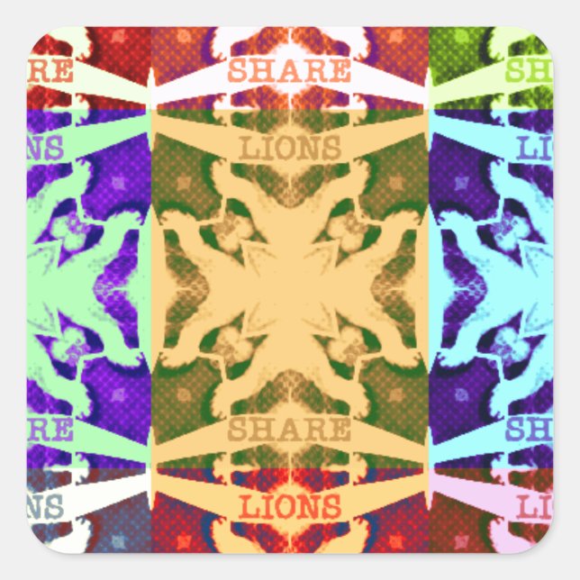 African Chequered Pop art Culture colourful patter Square Sticker (Front)