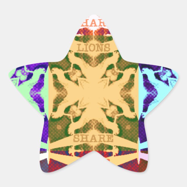 African Chequered Pop art Culture colourful patter Star Sticker (Front)