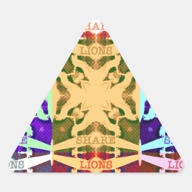 African Chequered Pop art Culture colourful patter Triangle Sticker (Front)