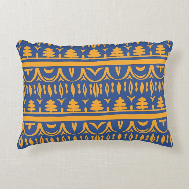 African Chevrons: Ethnic Tribal Pattern Decorative Cushion (Front)