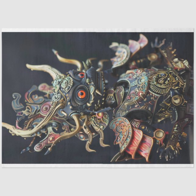 African Chief Robotic decoupage Tissue Paper (Front)