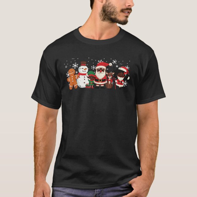 African Christmas Characters Afro Black Xmas Men W T-Shirt (Front)