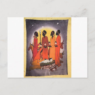 African Christmas Nativity Scene Holiday Postcard