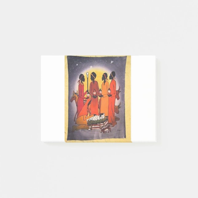 African Christmas Nativity Scene Post-it Notes (Front)