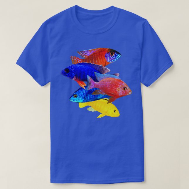 African Cichlids Peacock Cichlid Breeders Keepers  T-Shirt (Design Front)