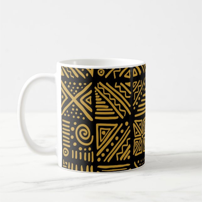 African clash: ethnic tribal seamless. coffee mug (Left)