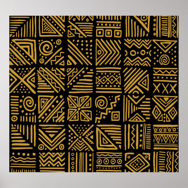 African clash: ethnic tribal seamless. poster (Front)