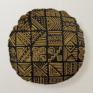 African clash: ethnic tribal seamless. round cushion