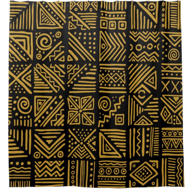 African clash: ethnic tribal seamless. shower curtain (Front)
