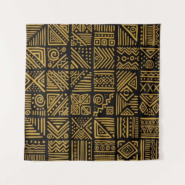 African clash: ethnic tribal seamless. tapestry (Front)