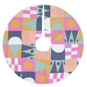 African colour block, geometric pattern. brushed polyester tree skirt