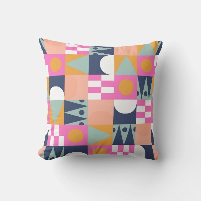 African colour block, geometric pattern. cushion (Front)