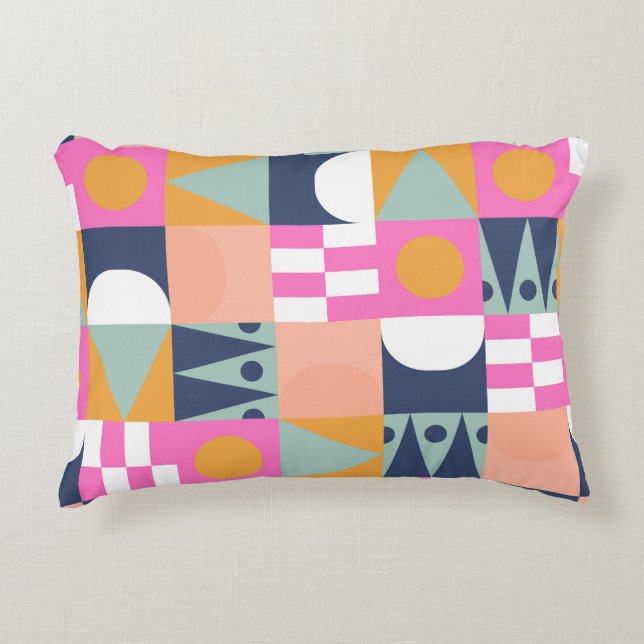 African colour block, geometric pattern. decorative cushion (Front)