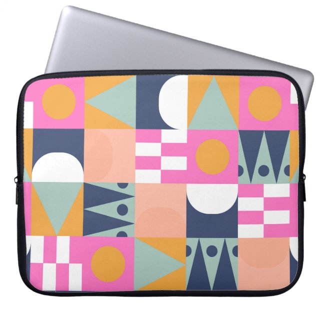 African colour block, geometric pattern. laptop sleeve (Front)