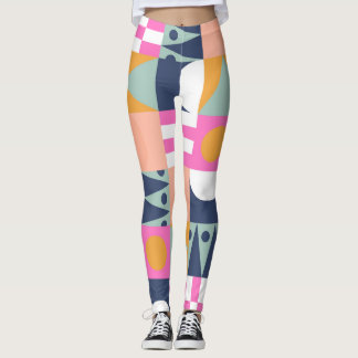 African colour block, geometric pattern. leggings