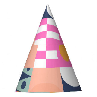 African colour block, geometric pattern. party hat