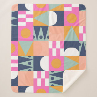 African colour block, geometric pattern. sherpa blanket