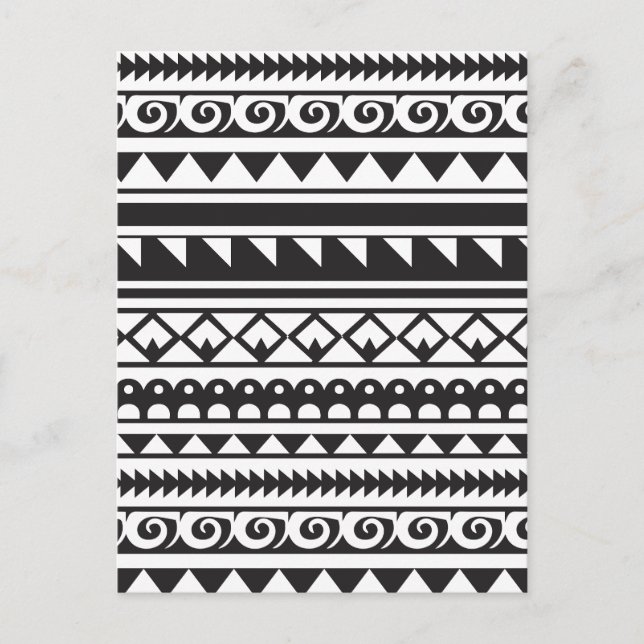 African Colour Tribal Seamless Pattern  Holiday Postcard (Front)