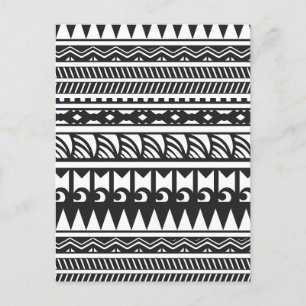 African Colour Tribal Seamless Pattern  Holiday Postcard