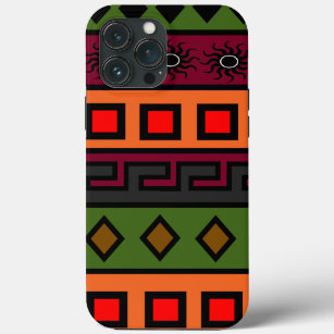 african coloured geometric pattern Case-Mate iPhone case