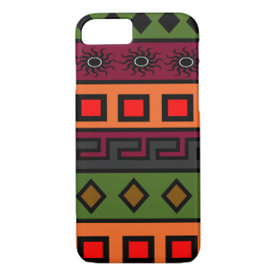 african coloured geometric pattern Case-Mate iPhone case