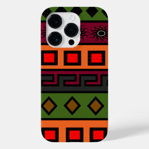 african coloured geometric pattern Case-Mate iPhone 14 pro case