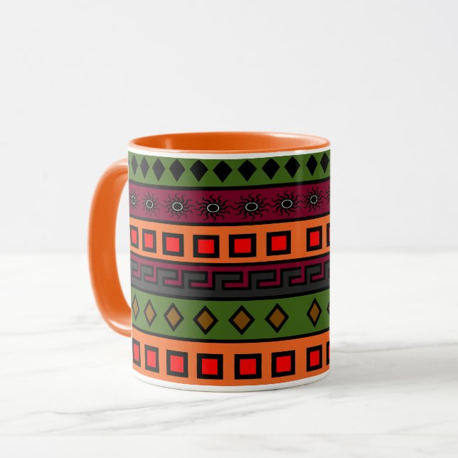 African coloured pattern mug (Front Left)