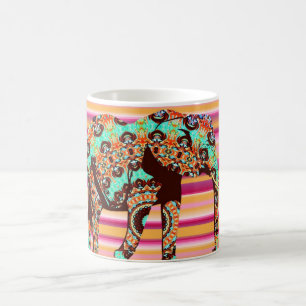 African Colourful Elephant Stripe Mug