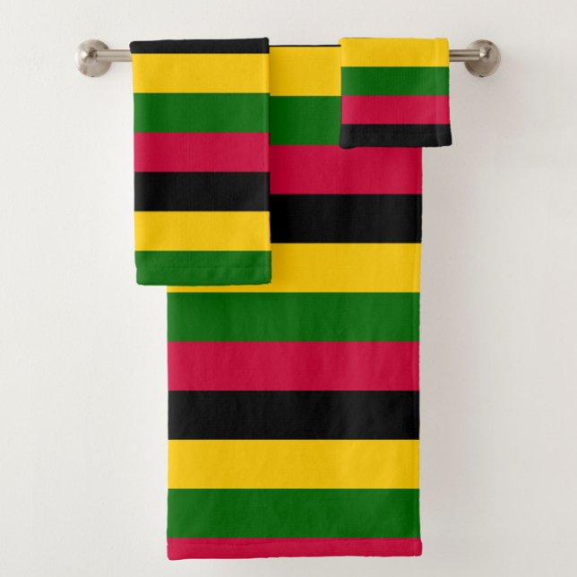 African Colours Stripes Pattern Design  Bath Towel Set (Creator Uploaded)