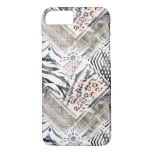 African, combined, leather, tiger, Jaguar, spotted iPhone 8/7 Case