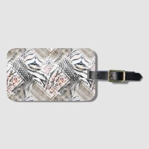 African, combo, leather, tiger, Jaguar, spotted, Luggage Tag
