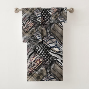 African, combo, skin, tiger, Jaguar, spotted, Bath Towel Set
