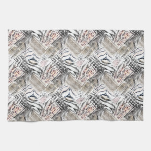 African, combo, skin, tiger, Jaguar, spotted, Tea Towel