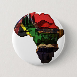 African continent 6 cm round badge