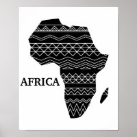 African Continent Black and White