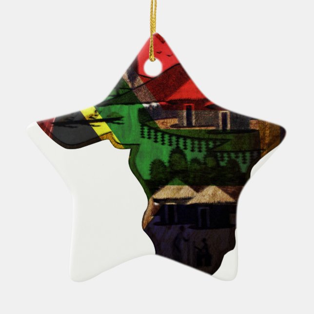 African continent ceramic tree decoration (Front)