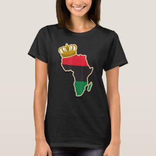 African Continent King Royal Crown Red Green Black T-Shirt