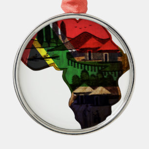 African continent metal tree decoration