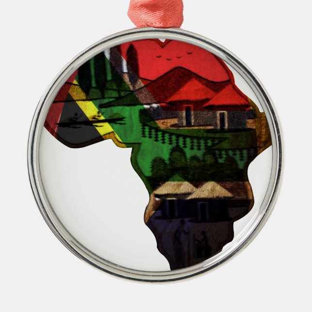 African continent metal tree decoration (Front)