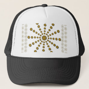 African Cool Sunflower polka dot Art Design Trucker Hat