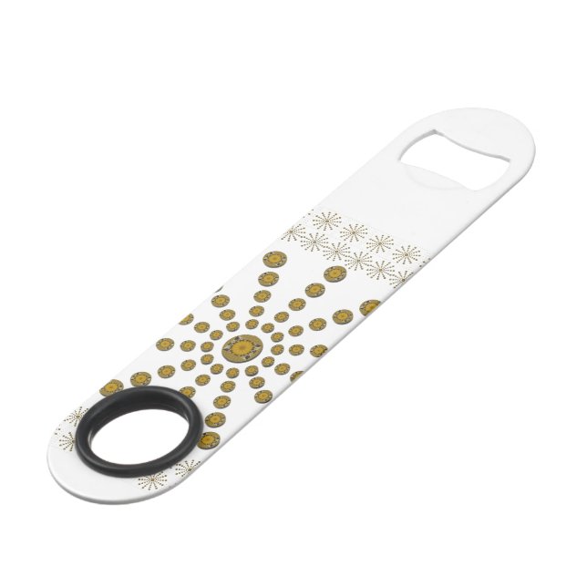 African Cool Sunflower Polka Dot Art Print Design (Back Angled)