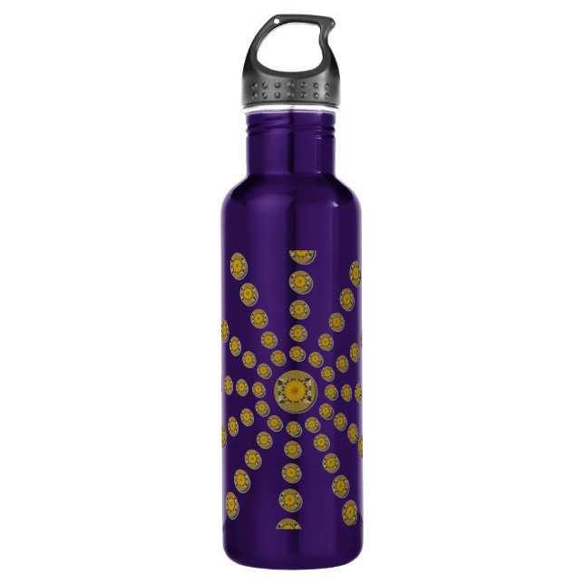 African Cool Sunflower Polka Dot Art Print Design 710 Ml Water Bottle (Front)