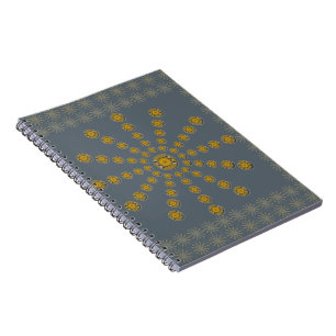 African Cool Sunflower Polka Dot Art Print Design Notebook